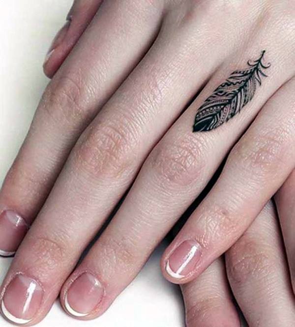 Leaf Tattoo On Finger