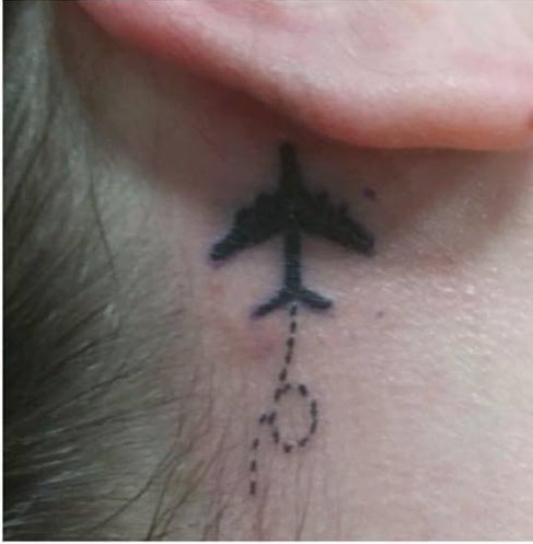 Line Work Aeroplane Tattoo