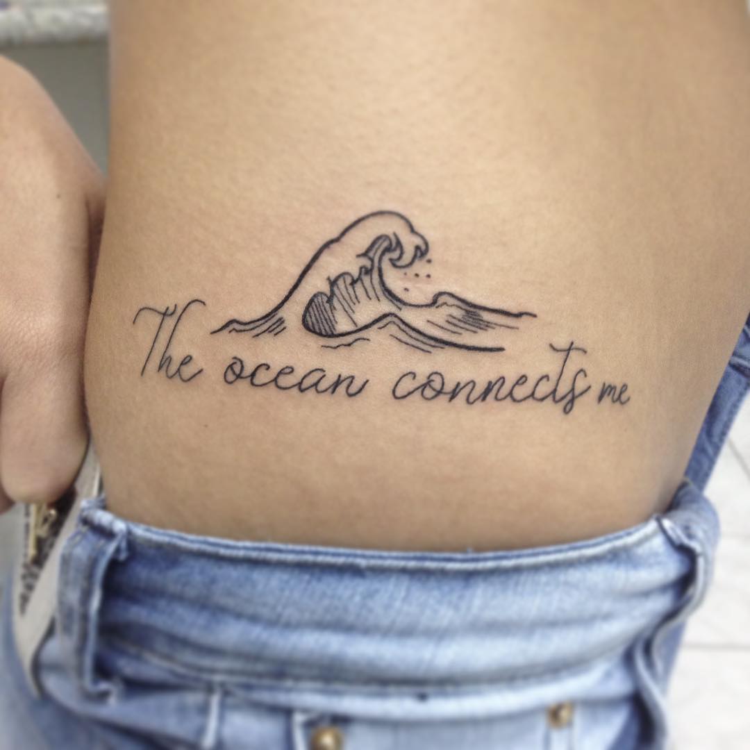 Line Work Ocean Tattoo
