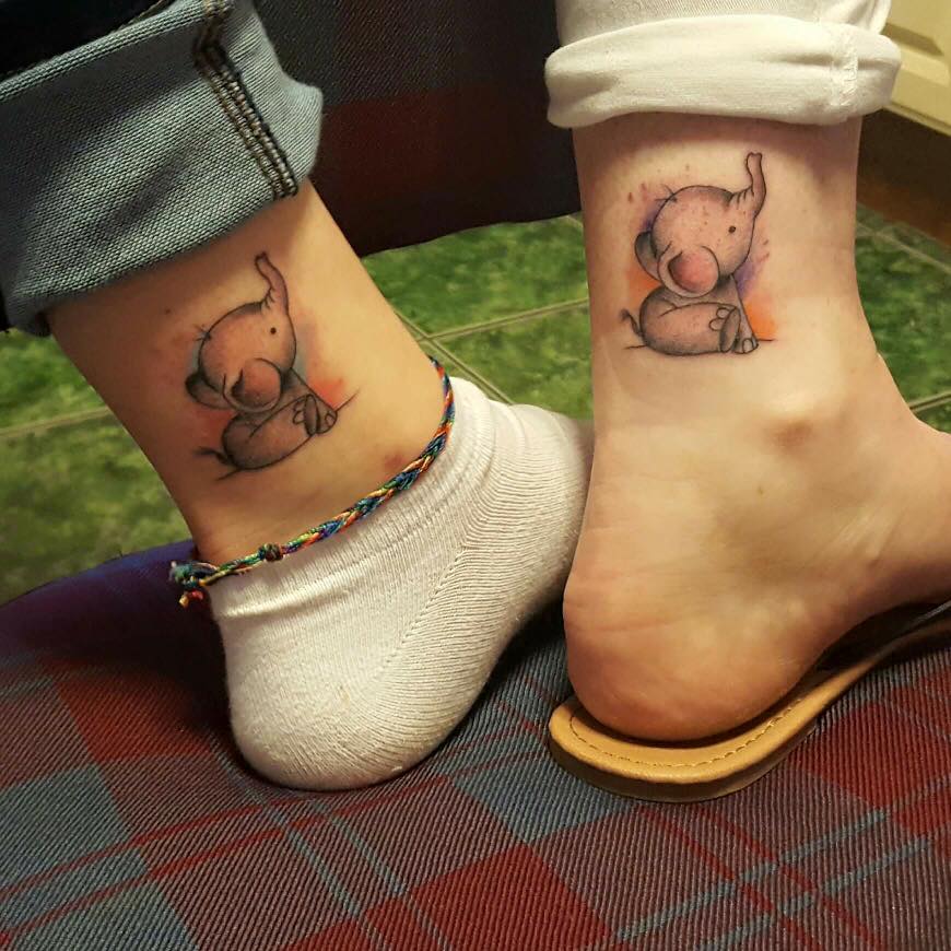 Little Elephant Tattoo On Ankle