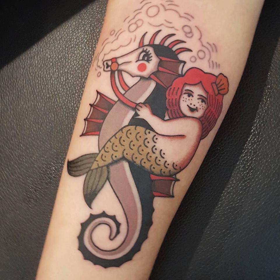 Little Mermaid With Seahorse