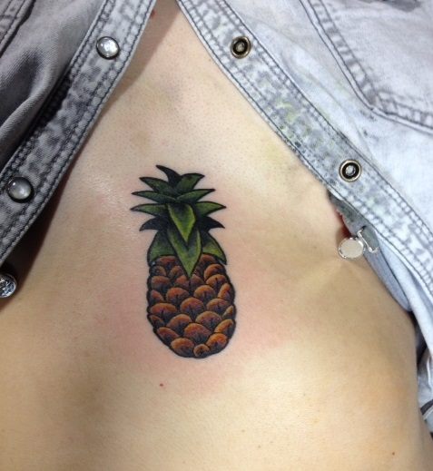 Little Pineapple In The Centre Of Chest