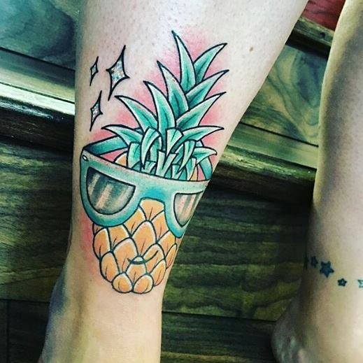 Lovely Funny Pineapple Tattoo Idea
