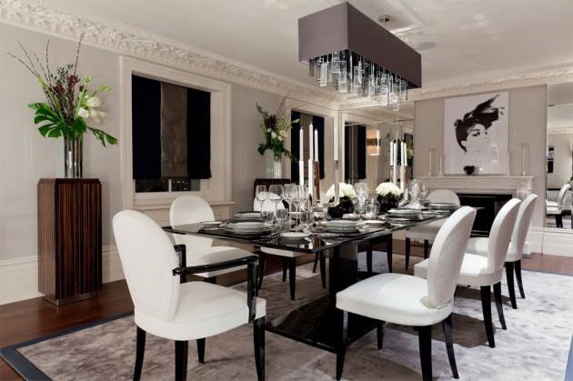 Luxury White Dining Room Decoration