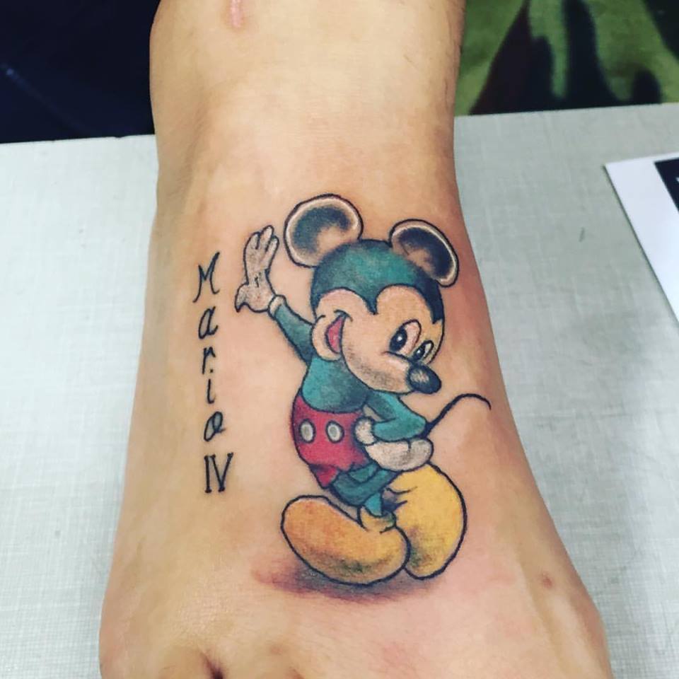 Mickey Mouse on Foot