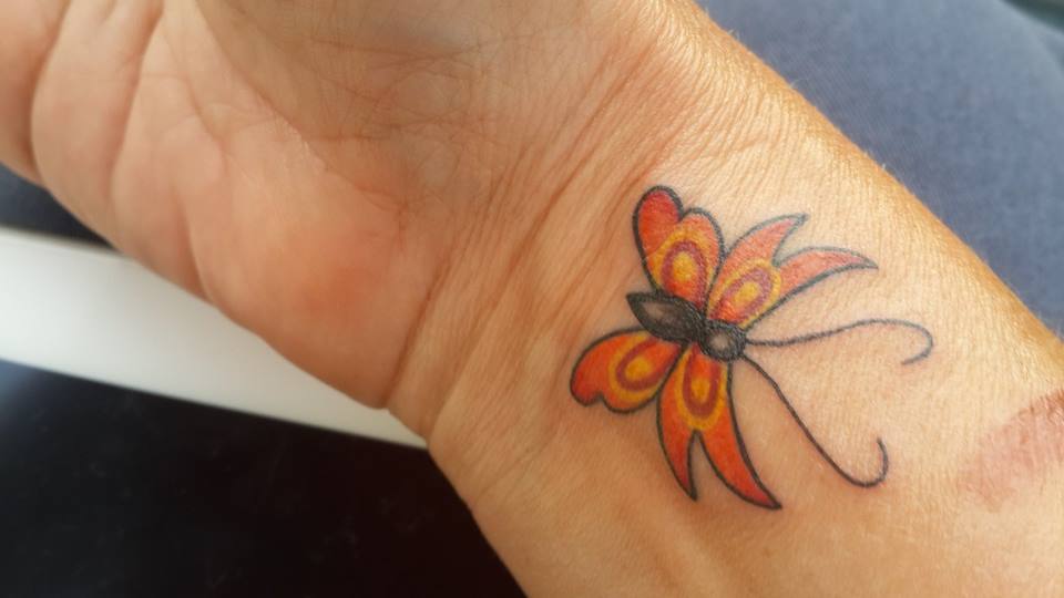 Orange Butterfly Tattoo