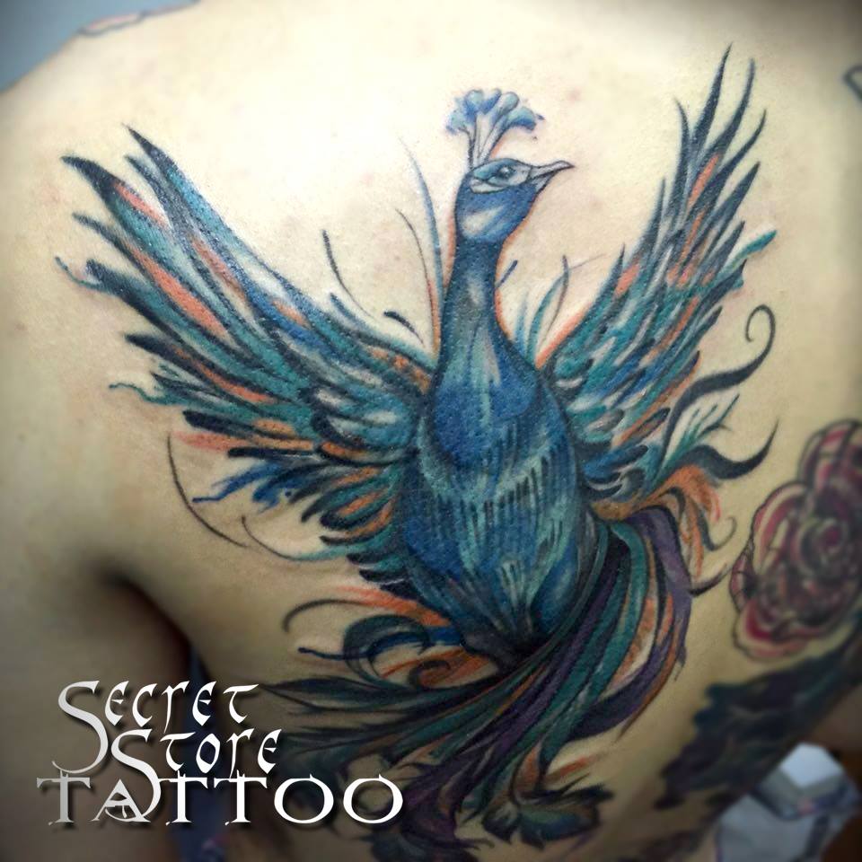 Peacock Cover Up Tattoo