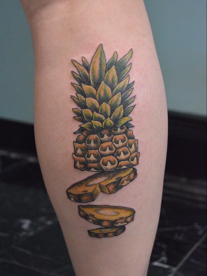 Pineapple With Slices On Lower Leg