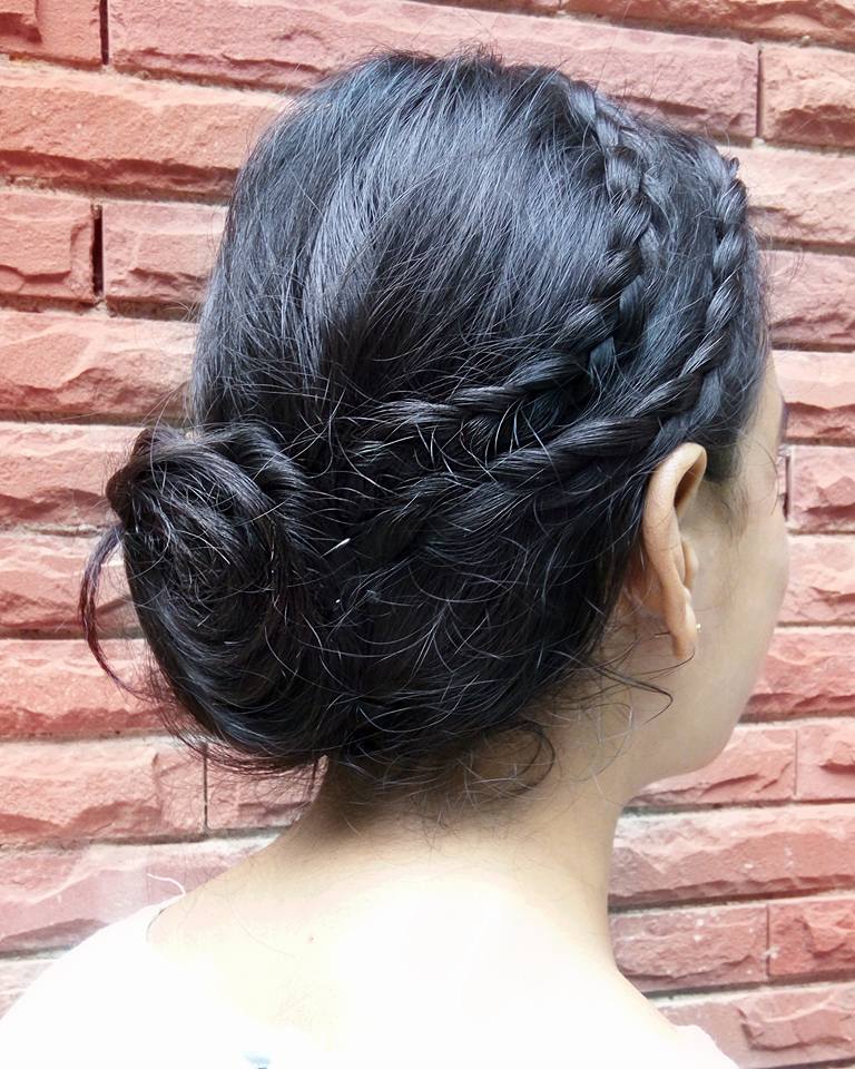 Preety Double Braided Bun For Summers