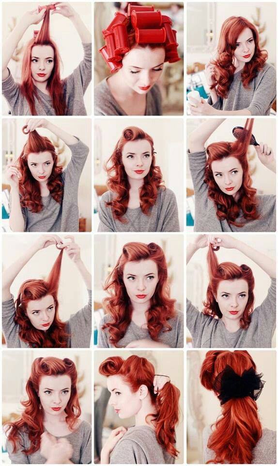 Red Hairs With Vintage Hairstyle
