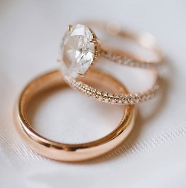 Rose Gold Couple Wedding Rings