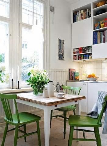 Small Space Green Dining Room Decor