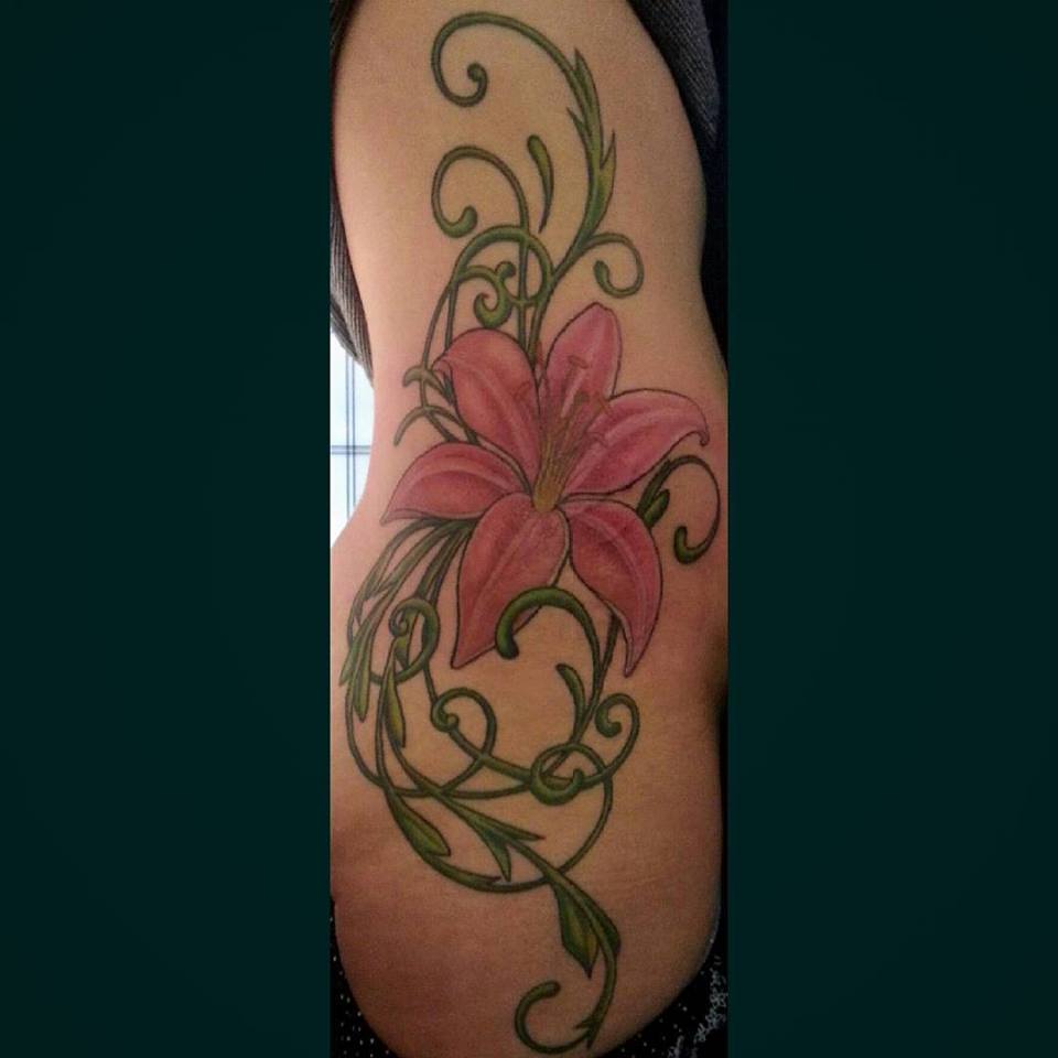 Soft Pink Lily Tattoo