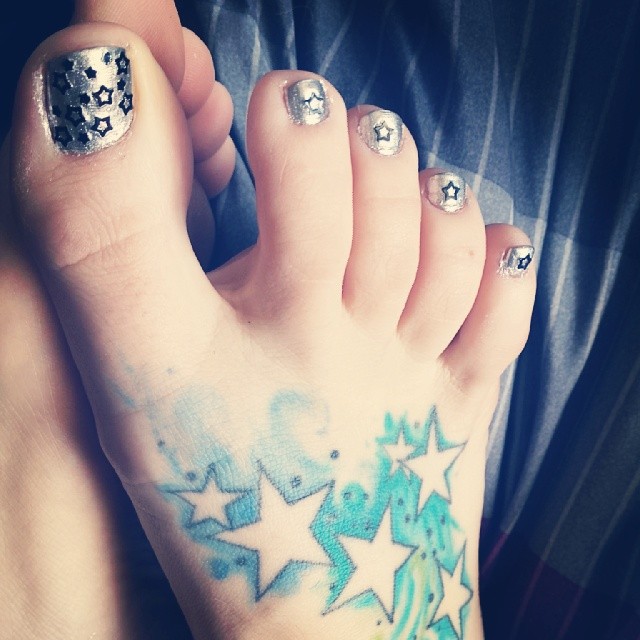 Stars On Silver Nails