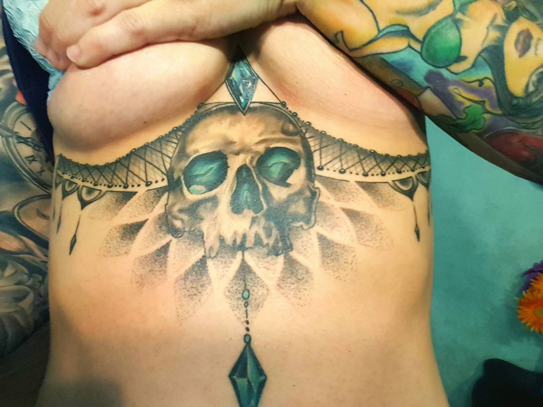 Sternum Skull Tattoo