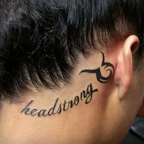 Strong Head Written On Hairline