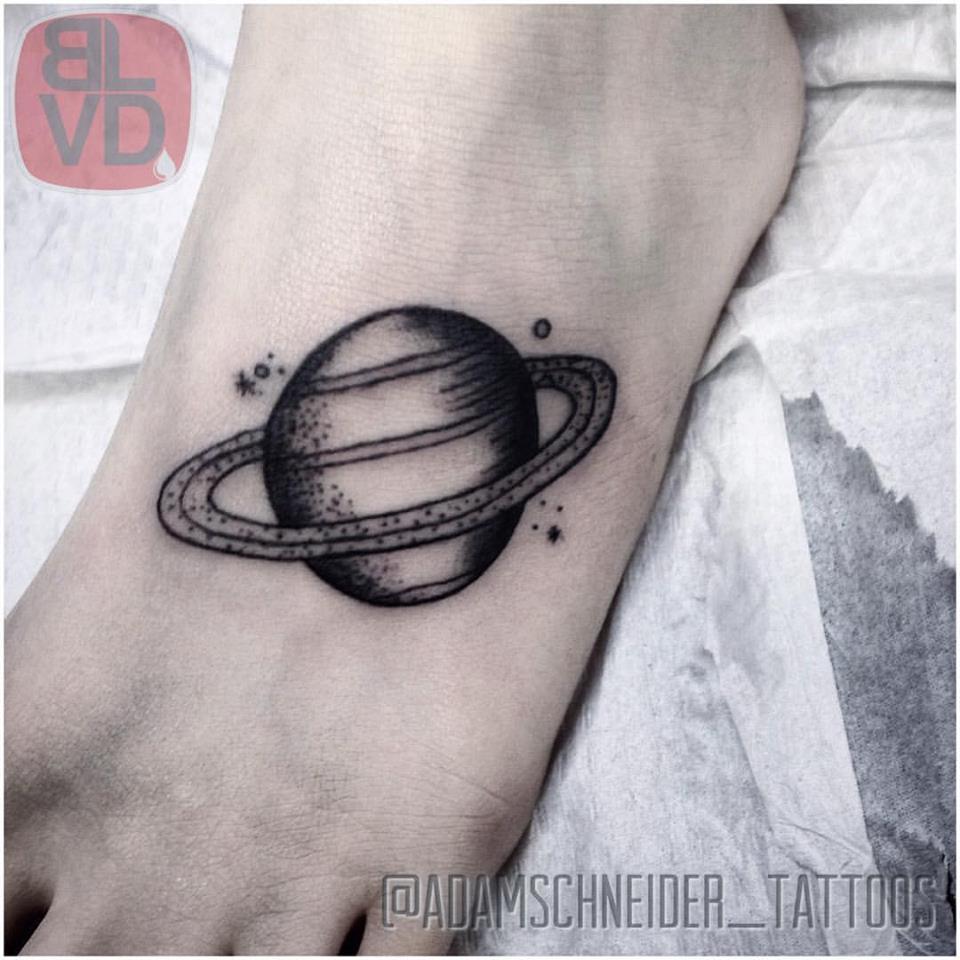 Tiny Saturn Tattoo Idea