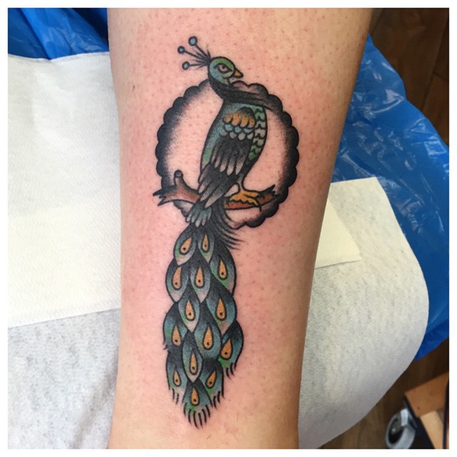 Traditional Peacock Tattoo