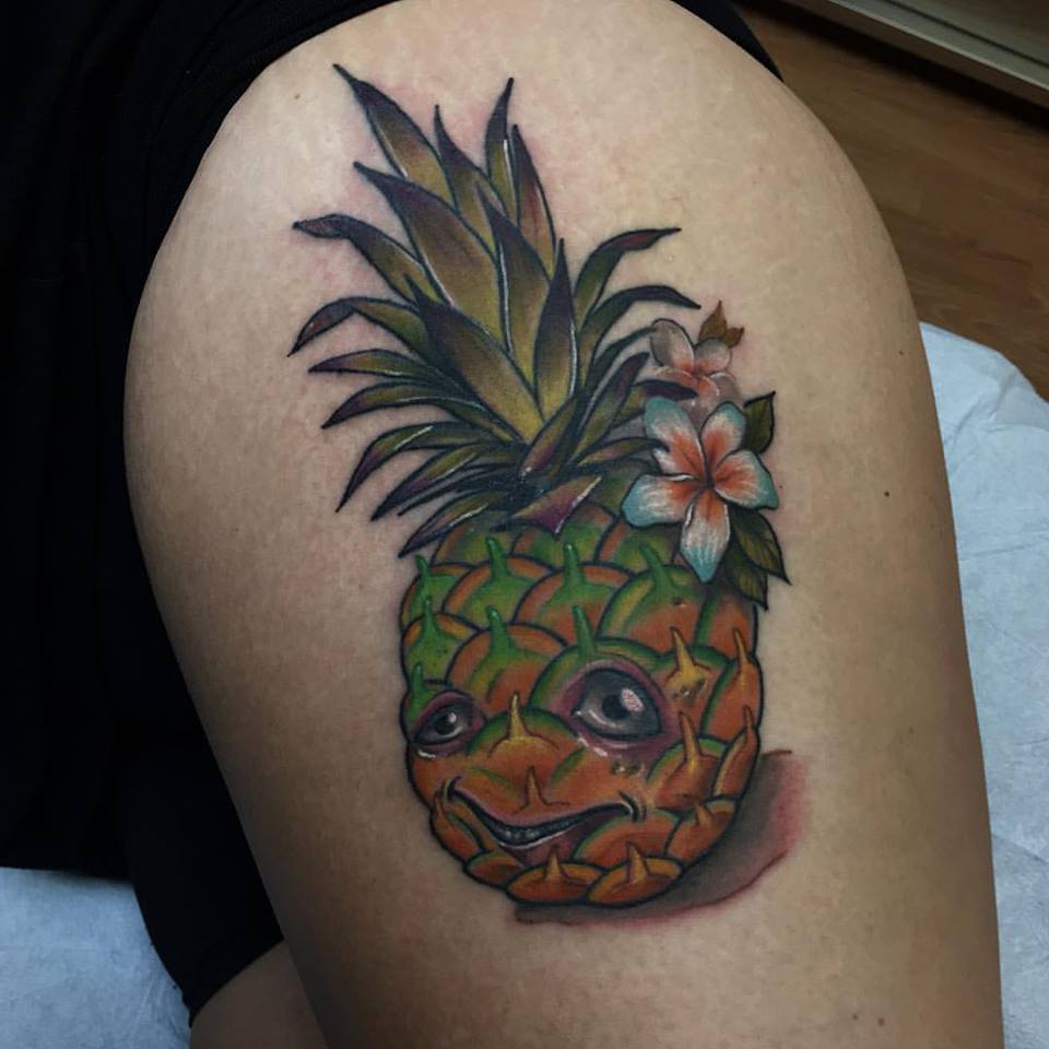 Tropical Doll Pineapple Tattoo