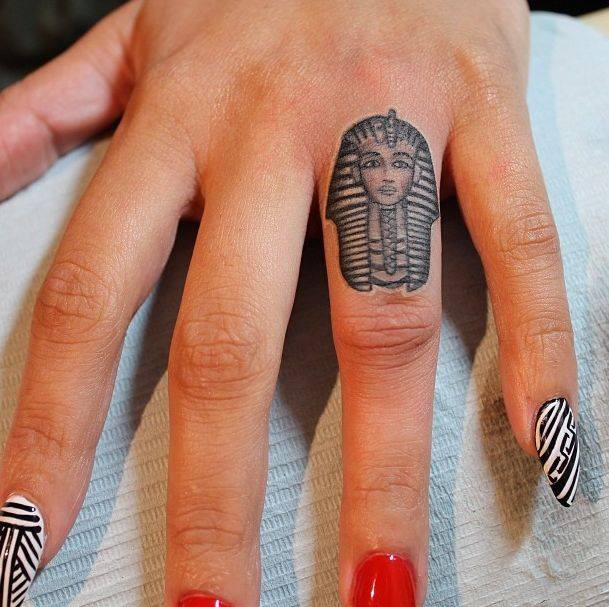 Tutankhamun Finger Tattoo