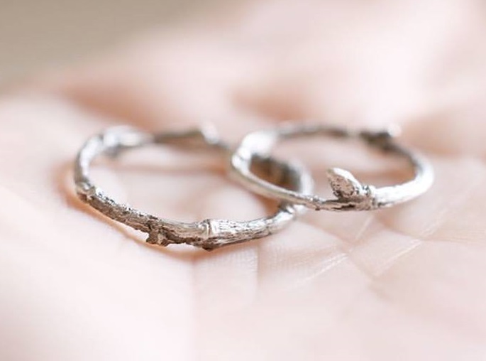 Twig Couple Wedding Rings