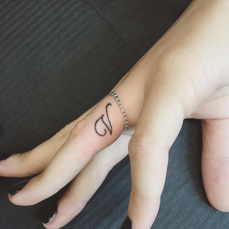 Victory Finger Tattoo