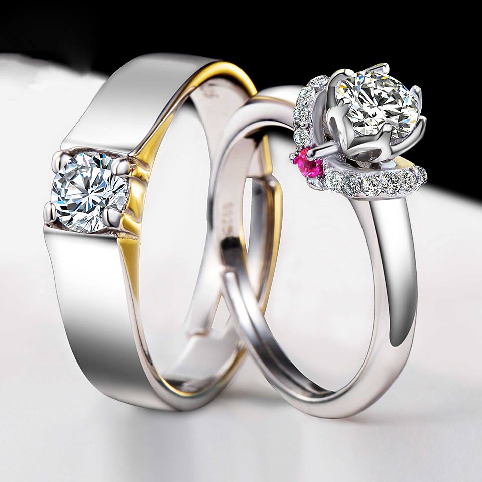 White Gold Couple Rings