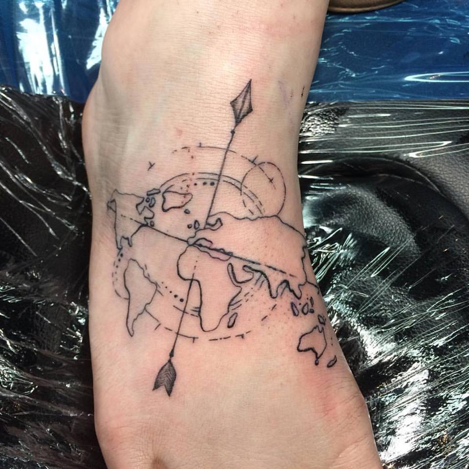 World Map On Foot