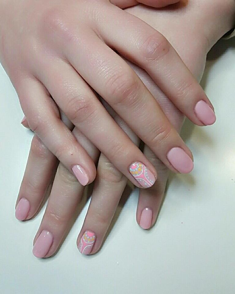 Baby Pink Wedding Nails