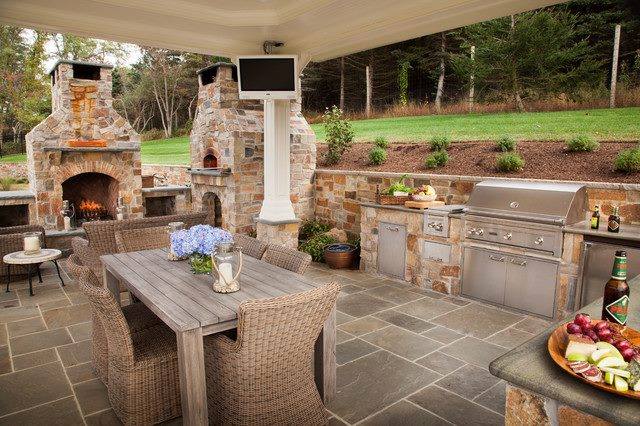 Covered Outdoor Kitchen And Patio Space