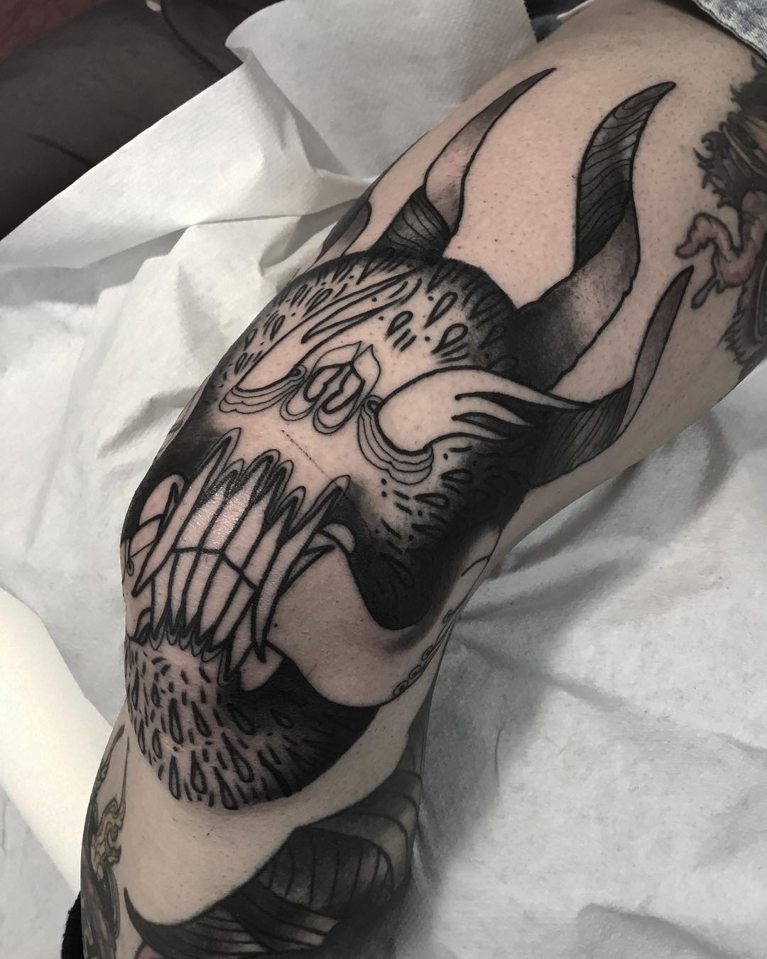 Demon Inked On Knee