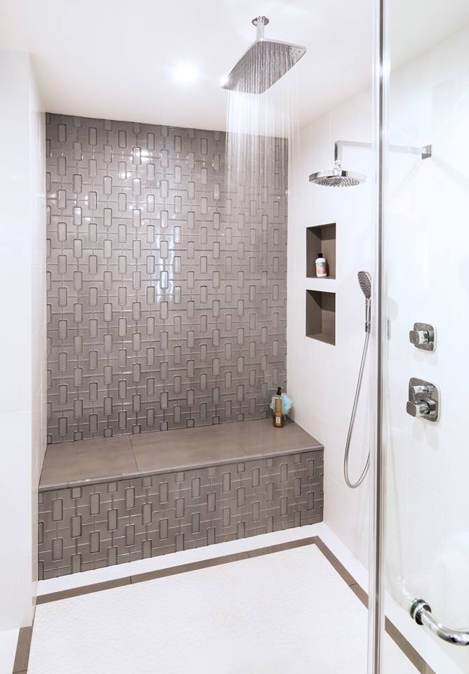 Glamorous Shower With Beautiful Tiles