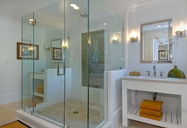 Glass Shower Area Creates A Spa Like Relaxing Environment With Its Cool Design