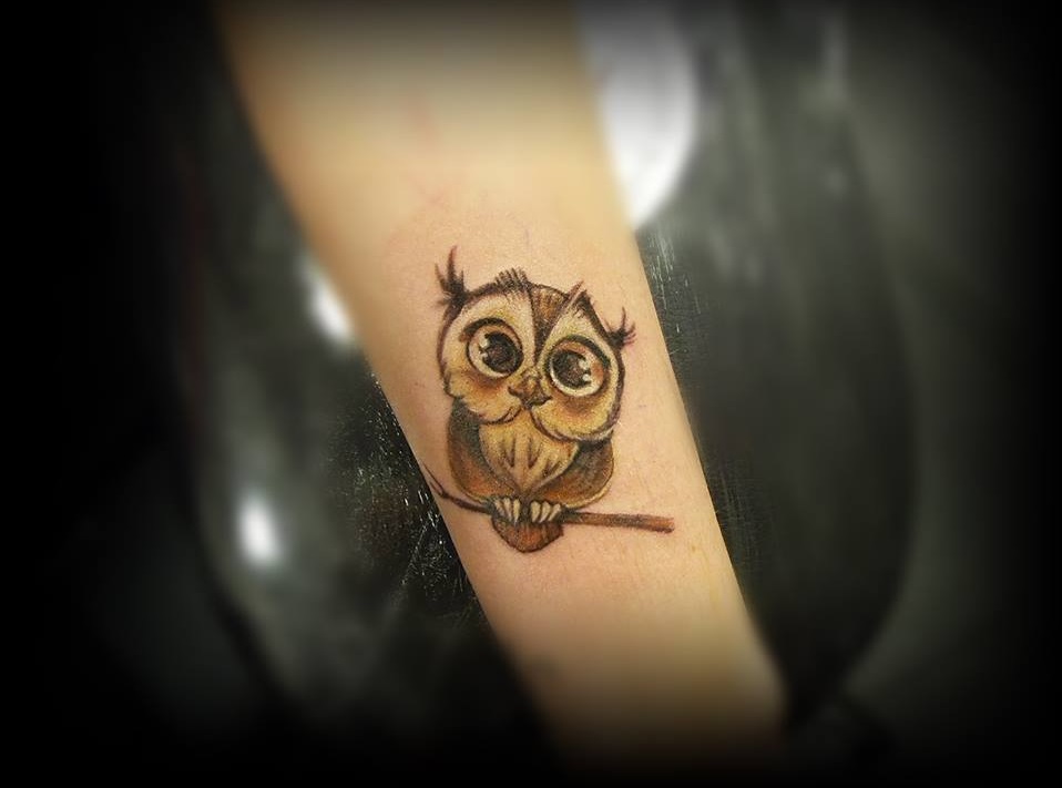 Gorgeous Owl Tattoo On Arm