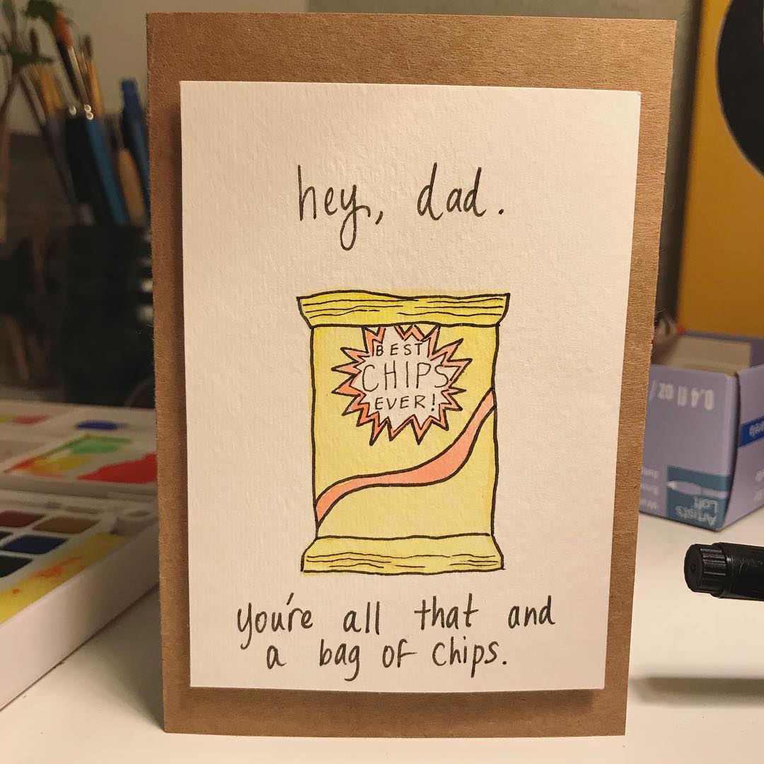 Great father''s day potato chips card design