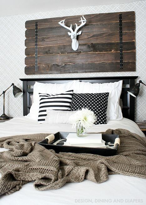 Mind Blowing Rustic Bedroom With Pellet On Wall Hanging Dear Face