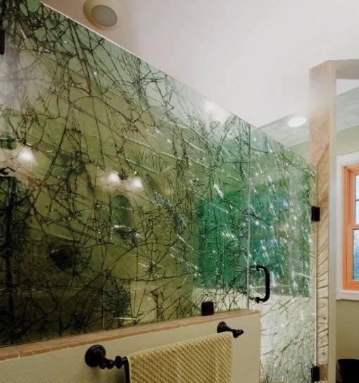 Old Windshields Made Into A Unique Shower Door