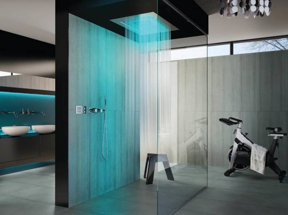 Ramarkable Rain shower Design With Blue LED Lights