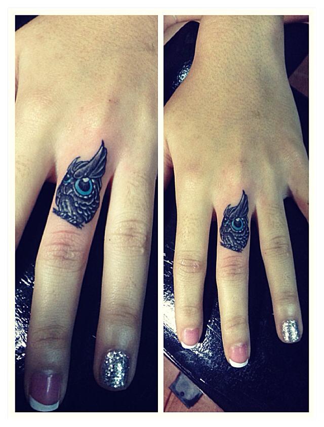 Rare Owl Tattoo Inked On Finger