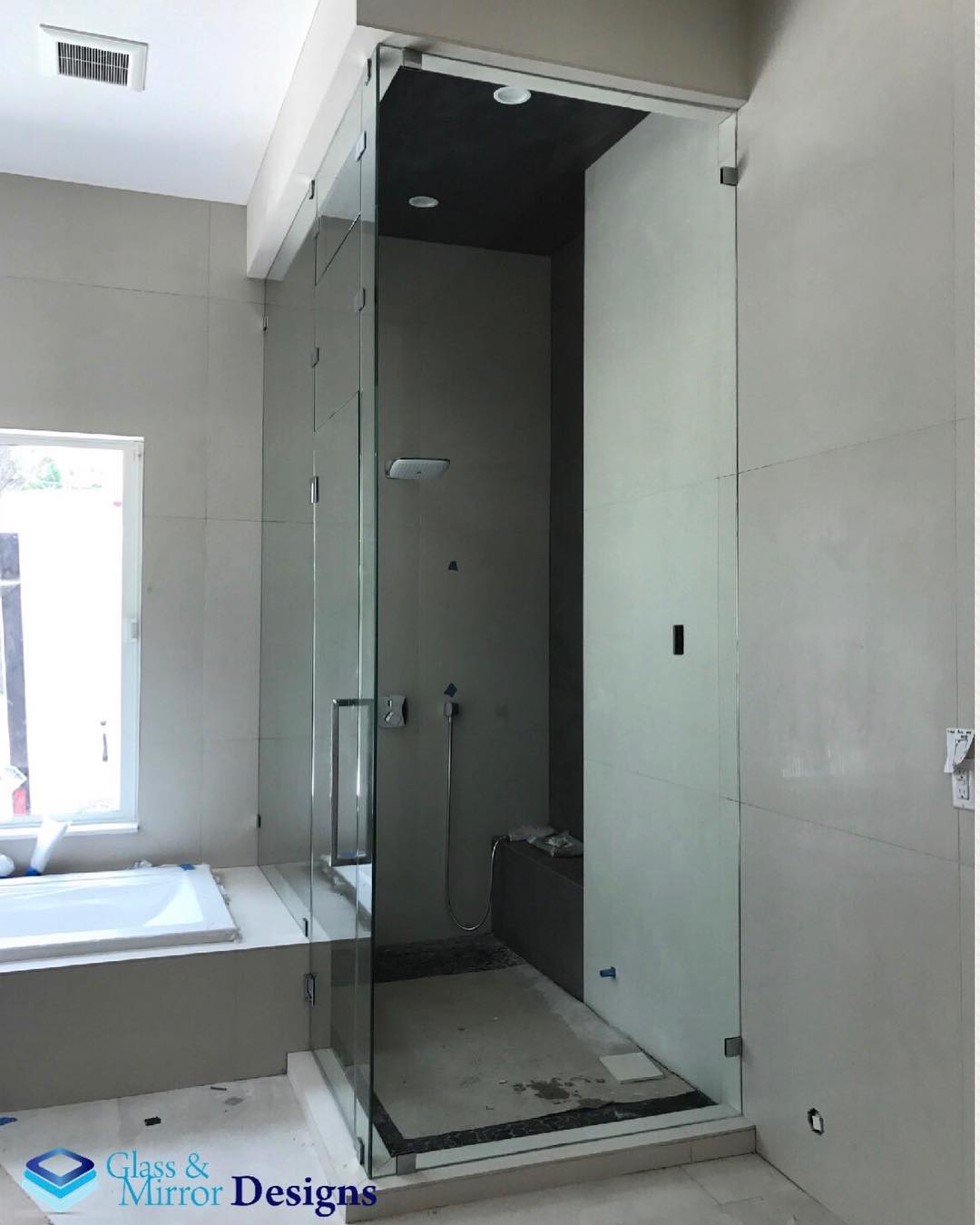 Sassy Bathroom With Cabin Type Shower Door