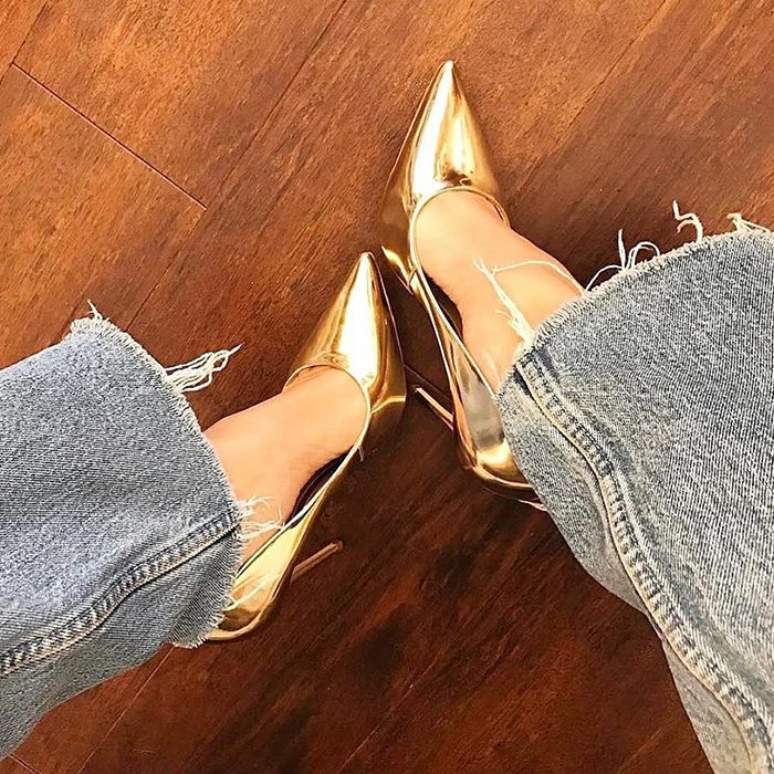 Sassy Golden High Heels Belly Shoes
