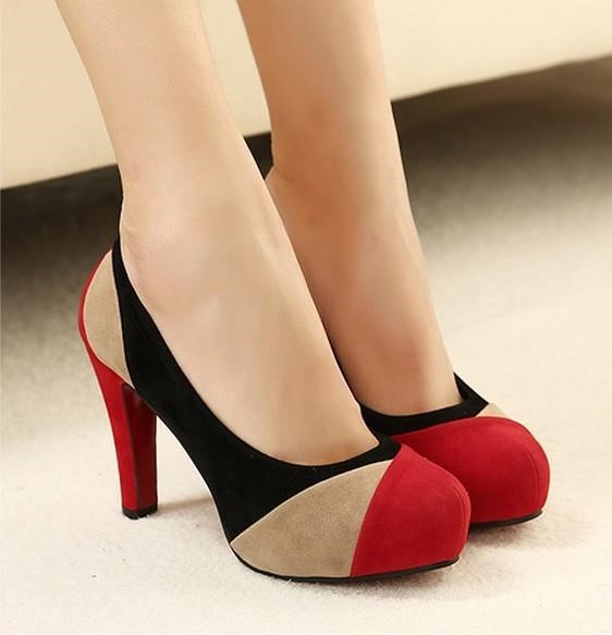 Thin Super High Heels Platforms Vogue Black Red Nude Multicolor Shoes