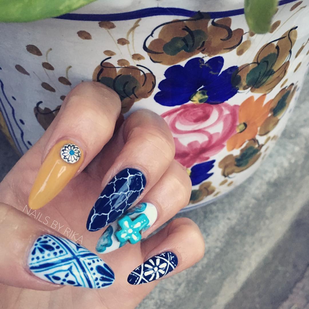Turquoise Designer Nails