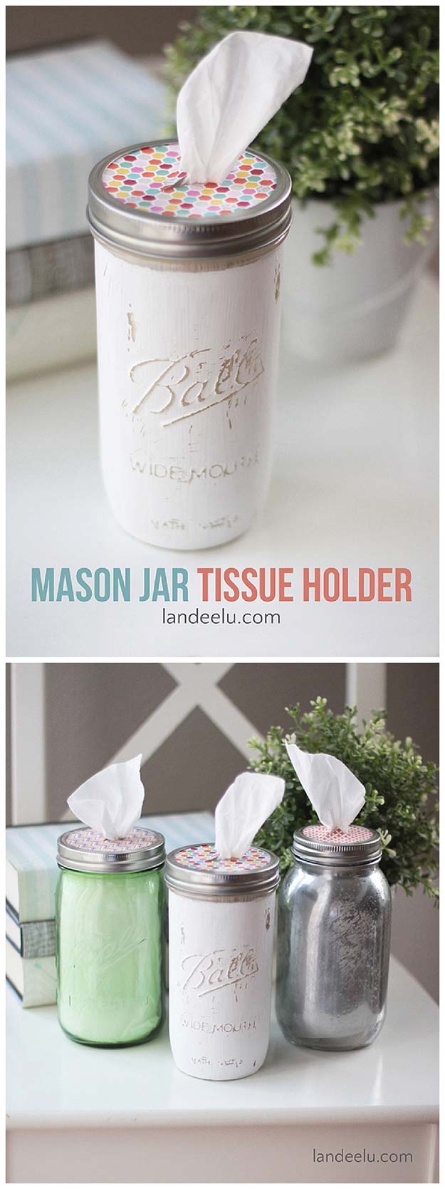 Used Mason Jar Tissue Paper Holder