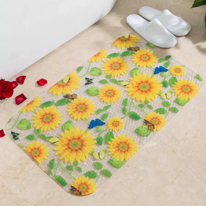 Amazing Sunflower Print Bath Mat Design