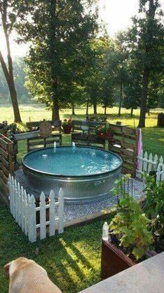 Awesome Stock Tank Pool In Backyard