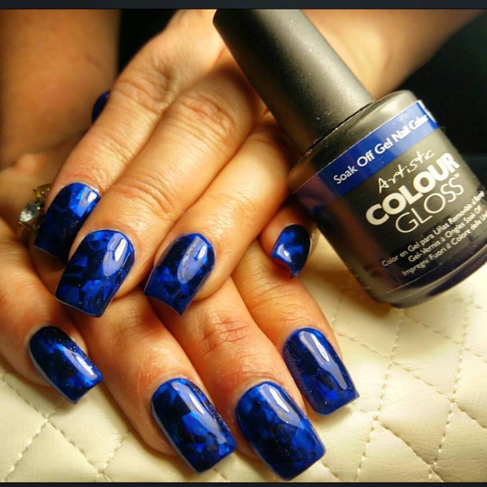 Bold Blue Artistic Nails