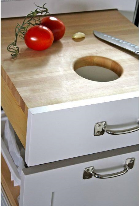 Built In Cutting Board That Pull Out Over Garbage