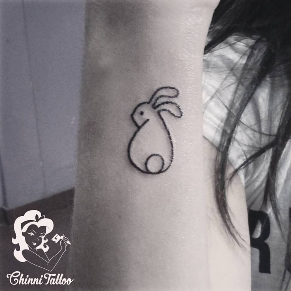 Chic Bunny Minimalist Tattoo On Wrist