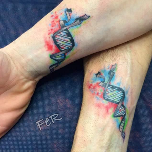 DNA Sibling Tattoo Idea